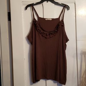 Old Navy Brown Ruffle Tank Top
